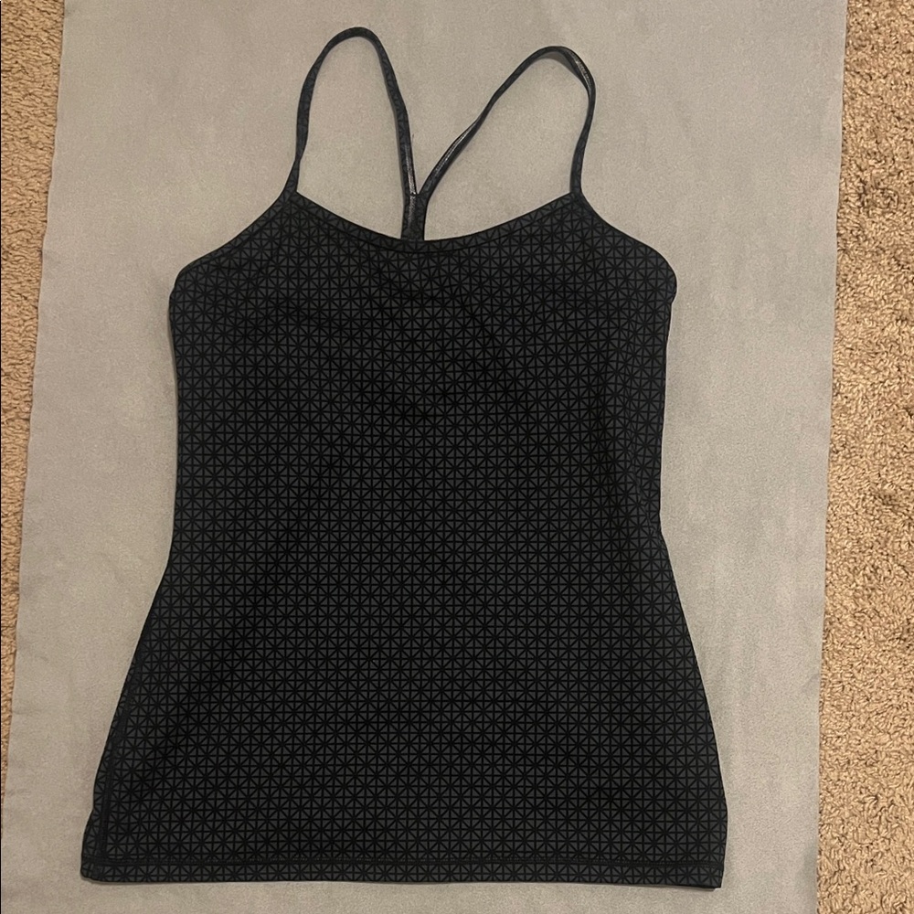 lululemon athletica navy blue checkered Tank Top
